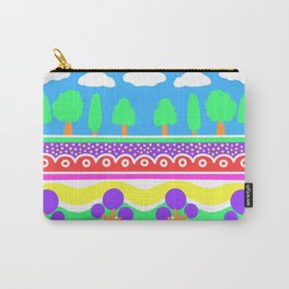 "Walk In The Park" | Simple Things In Life Carry-All Pouch | Drawing, Outside, Green, Digital, Parkland, Fun, Walk, Kids, Purple, Walking 