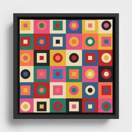 Paul Klee Inspired Circles and Squares Framed Canvas