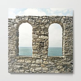 Windows to the Sea - Italy Photography Metal Print