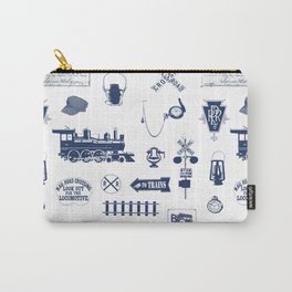Railroad Symbols // Navy Blue Carry-All Pouch