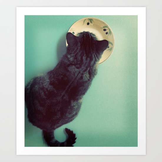Cat and Saucer Art Print