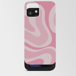 Modern Retro Liquid Swirl Abstract in Pretty Pastel Pink iPhone Card Case