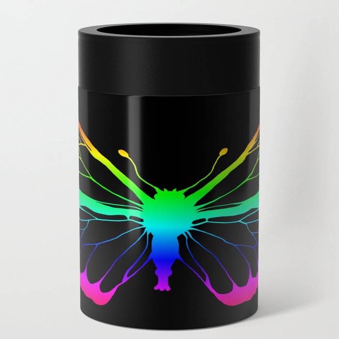 Rainbow Outline Butterfly Can Cooler