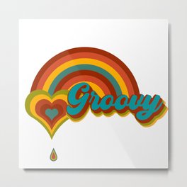 Groovy Rainbow Art Pattern Metal Print