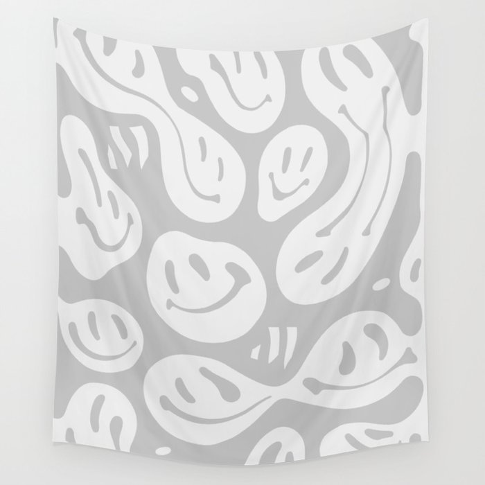 Cool Grey Melted Happiness Wall Tapestry