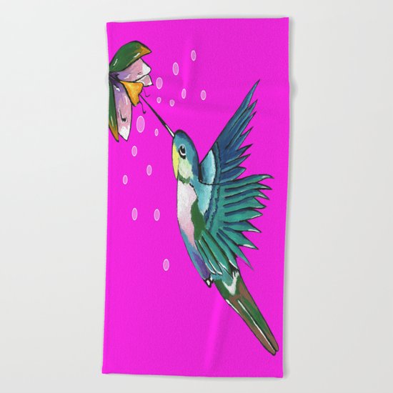 Spirited Hummingbird Beach Towel
