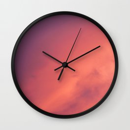 Purple Sky with Orange Clouds Wall Clock