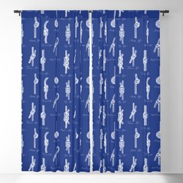 Nautical Knots (Navy and White) Blackout Curtain