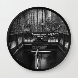 New York City | Black and White Winter Day | Travel Photography Wall Clock