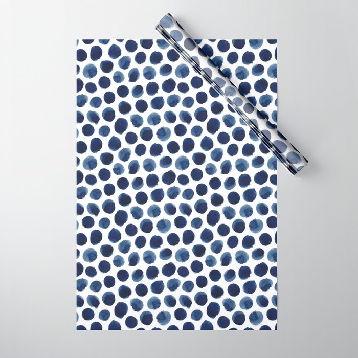 Indigo Polka Dot Wrapping Paper