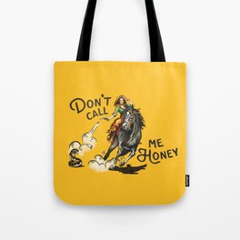 Don't Call Me Honey Retro Cowgirl On Horseback V.1 Tote Bag