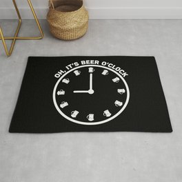 Oh It's Beer O'clock Funny Area & Throw Rug