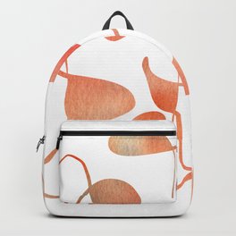 Organic abstract watercolor in living coral Backpack | Monotype, Modern, Drawing, Bold, Delicate, Vibran, Pastel, Shape, Watercolor, Ombre 