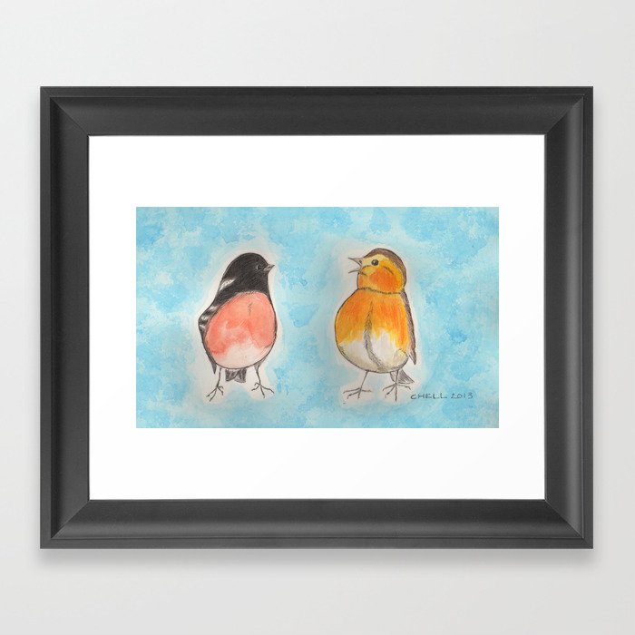 Chatty Birds Framed Art Print