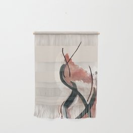 Storm: a minimal abstract mixed media piece in red white and blue Wall Hanging