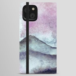 Purple Tone Landscape In Watercolor iPhone Wallet Case