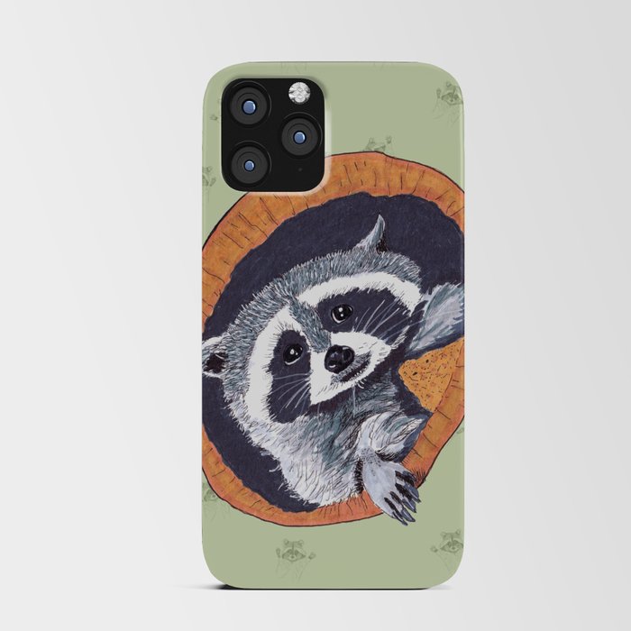 Peeking Raccoons #1 - Green Pallet iPhone Card Case