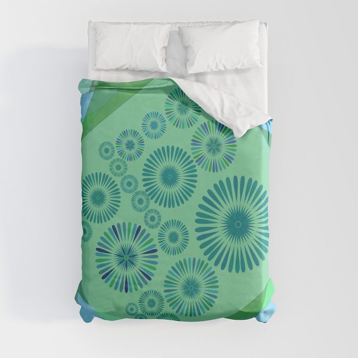 Tiles in teal and mint Duvet Cover