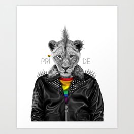 Punk'd Lion Pride - Rainbow Art Print