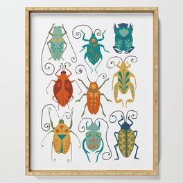 Beetles Folk Art Serving Tray