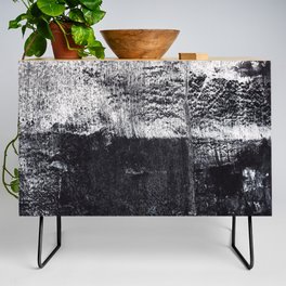 Black And White Large Abstract Landscape Horizontal Painting Credenza