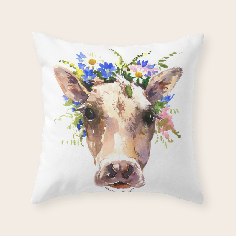 Cow Head Floral Farm Animal Artwork Farm House Design Cattle