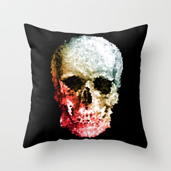 Skull Coloride Throw Pillow