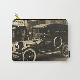 Vintage Police Car Carry-All Pouch | Oldcar, Michiganmemorabilia, Policeman, Oldpicture, Sepiaphoto, Vaudeville, Vintagepolicecar, Automobile, Bentonharbor, Publicdomain 