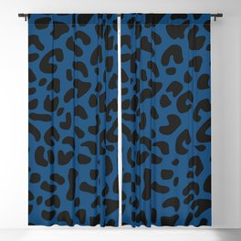 Marine Blue Leopard Print Blackout Curtain
