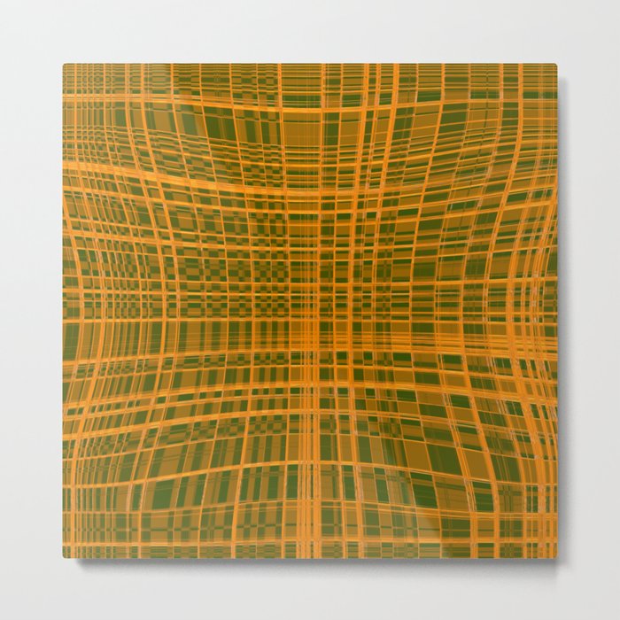 60s Optical illusion Pattern In Orange Metal Print