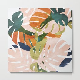 Monstera delight Metal Print | Curated, Boho Stlyle Interior, Summer, Decor, Spring, Floral, Boho, Trapestrie, Tapestry, Abstract 