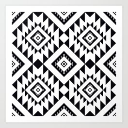 Black and white tartan plaid Art Print