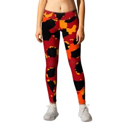 Cheetah Spots in Red, Orange and Yellow Leggings | Animalprint, Patterned, Red, Spotted, Pattern, Spot, Graphicdesign, Animalprints, Spots, Cats 