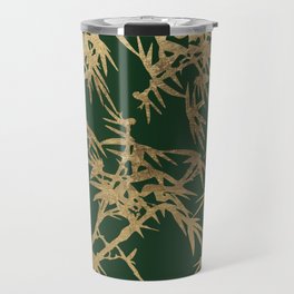 Tropical forest green gold bamboo trees foliage Travel Mug
