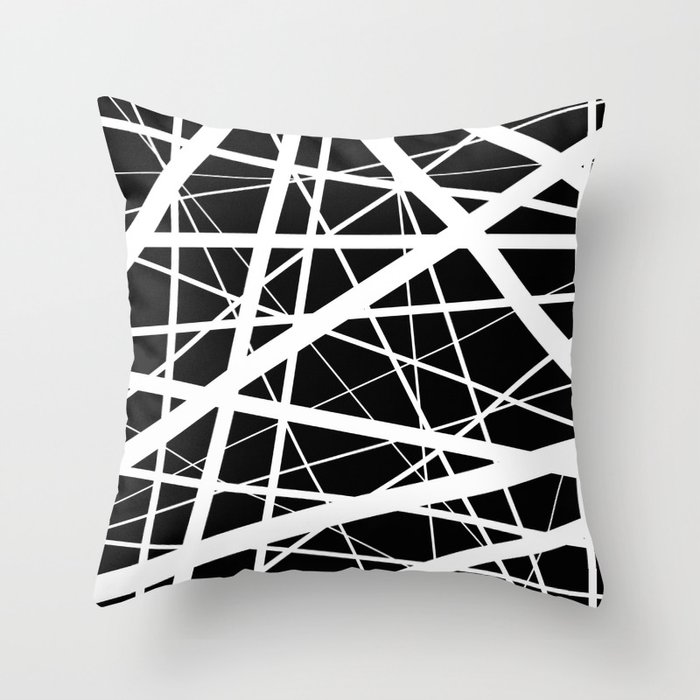 Entrapment Black And White Abstract Throw Pillow By Printpix