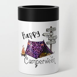 Happy Camperween witch camper halloween Can Cooler