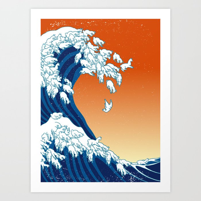 Llama Waves Art Print
