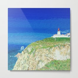 lighthouse impressionism painted realistic scene Metal Print