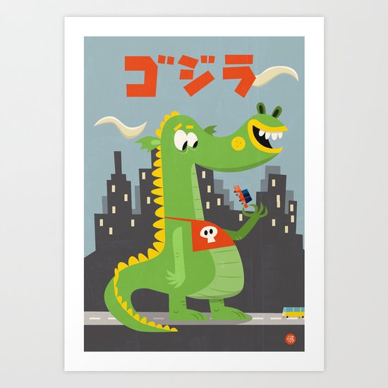 Godzilla! Art Print