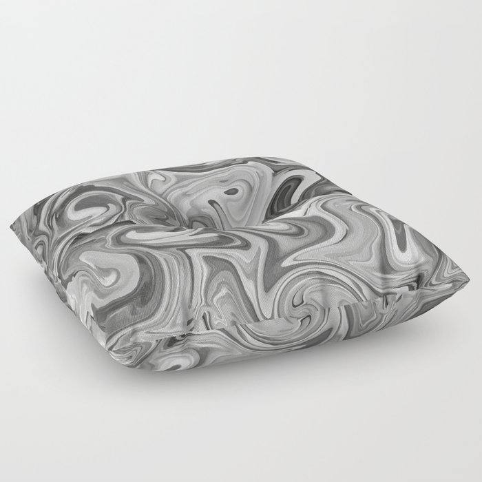 Marble Gray White Pattern Smoke Swirl Design Floor Pillow