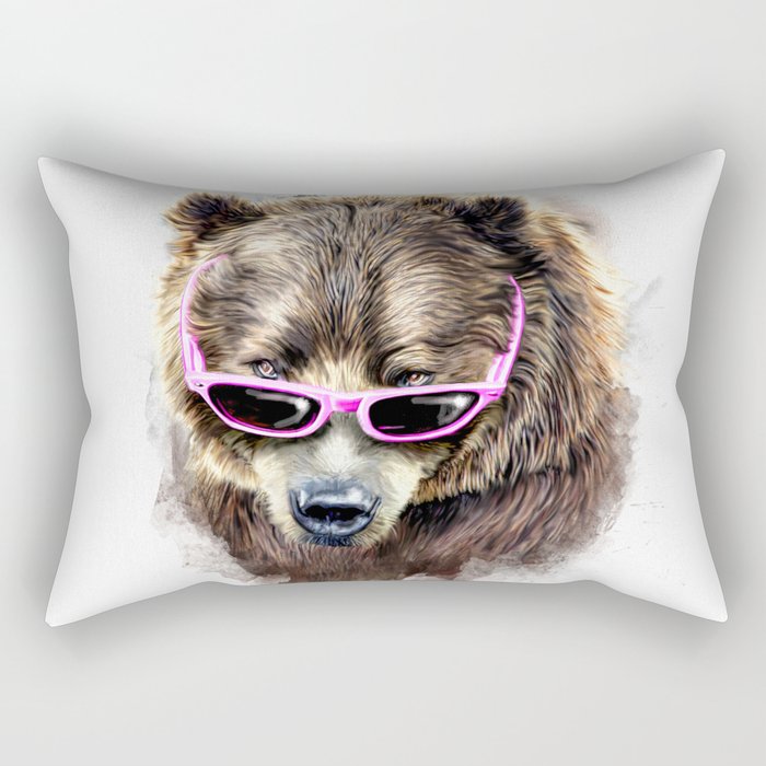 Cool shy bear Rectangular Pillow