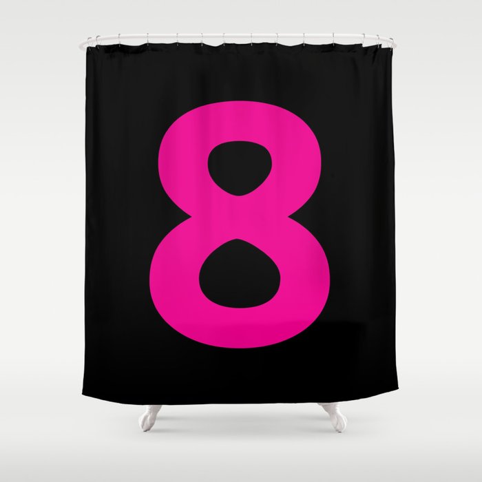 Number 8 (Magenta & Black) Shower Curtain