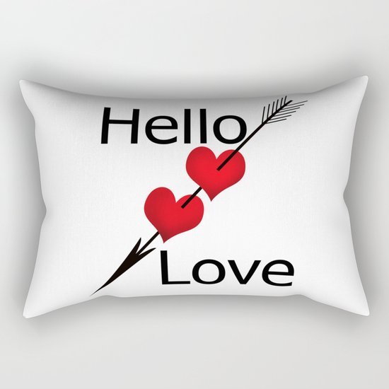 Hello love! White background . Rectangular Pillow