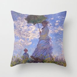 Claude Monet - Woman with parasol Throw Pillow