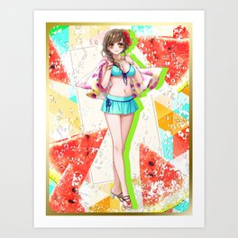Swimsuit Girl x Fruit (Watermelon) Art Print