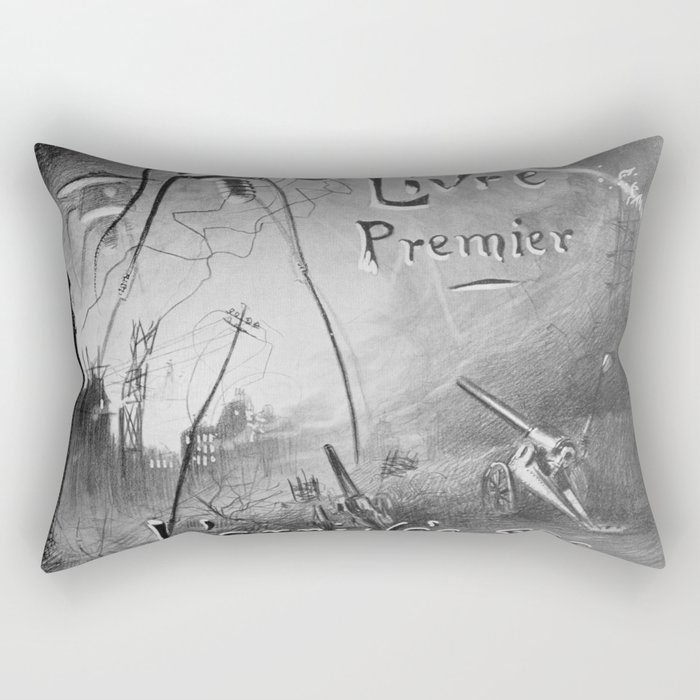 Arrival of the Martians - War of the Worlds vintage poster by Henrique Alvim Corrêa Rectangular Pillow