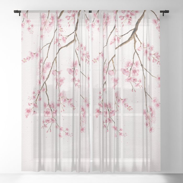 Can You Feel Spring? - Cherry Blossom Sheer Curtain by Melly Terpening ...