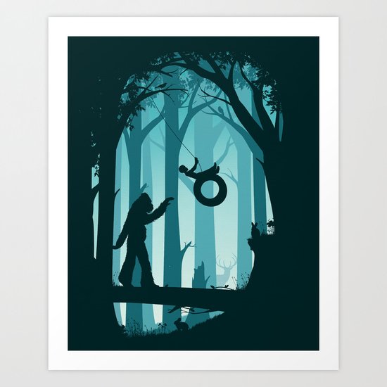 Sasquatch & Me Art Print