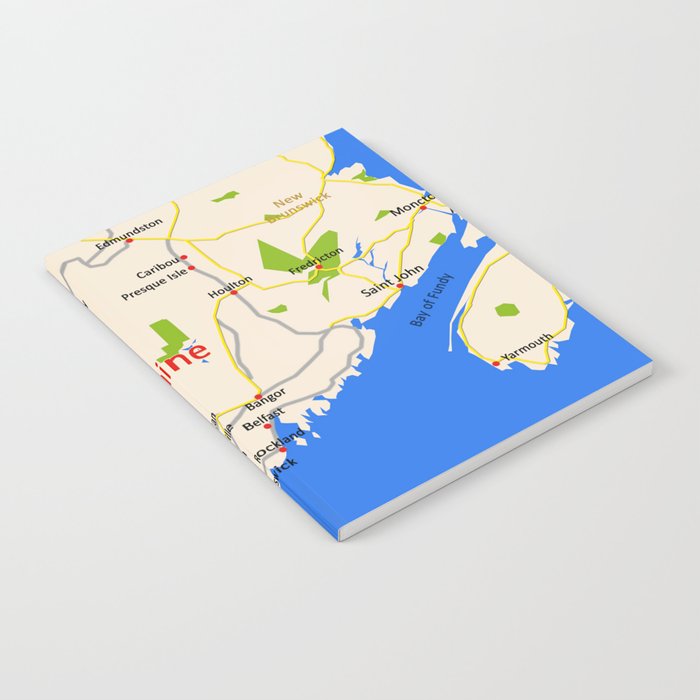 Map of Maine state, USA Notebook