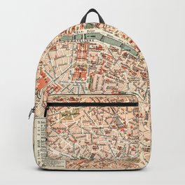 Vintage Map of Paris Backpack | Map, Watercolor, Painting, World, Abstract, People, Digital, Globe, Vector, Illustration 